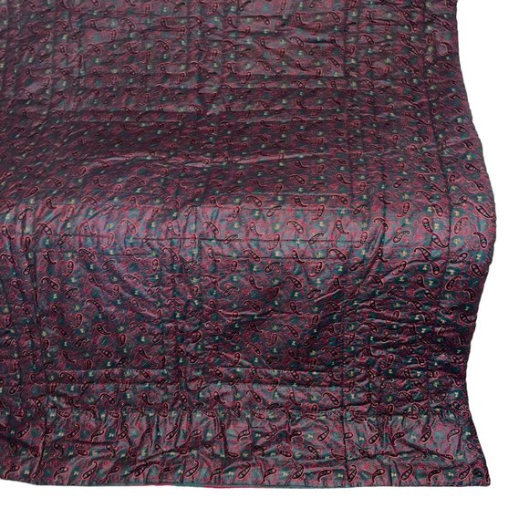 Handmade Vintage 70's Equestrian Horse Rider Beagle Hunting Paisley Quilt 66X52 - Picture 11 of 11